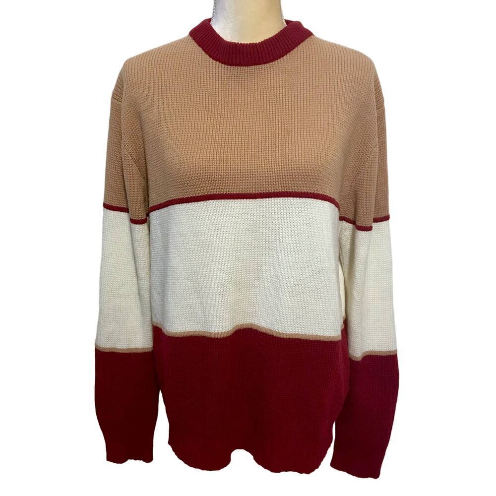 VIP Crewneck Block Color Sweater Women L